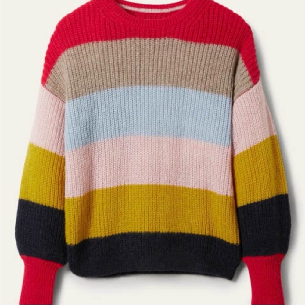 Boden Multicolor Striped Crew Neck Sweater
